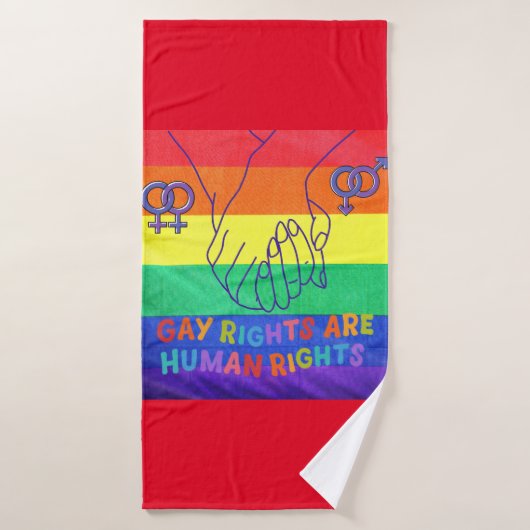 Homo heeft rechten badhanddoek (Badhanddoek)