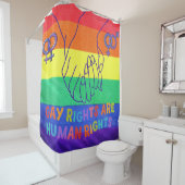 Homo heeft rechten douchegordijn (In situ)