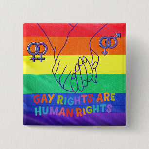 Homo heeft rechten vierkante button 5,1 cm