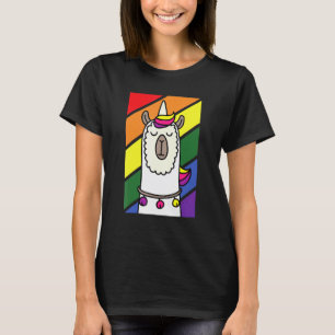 Homo Lama Lgbt Q Alpaca Eenhoorn Regenboog Trots T-shirt