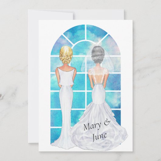 Homo lesbische bruiloft uitnodiging (Voorkant)