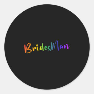 Homo Lesbische LHBT Wedding Party Bridesman T-shir Ronde Sticker