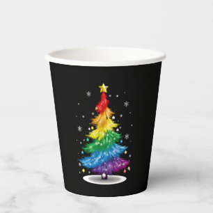 Homo LGBT Pride Regenboog Kerstboom Prettig Kerstf Papieren Bekers