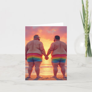 Homo LGBTQ Dag op het strand Liefde is liefde rege Bedankkaart