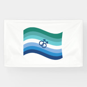Homo Mannelijke Liefdes trots Azure Golfvlag Spandoek