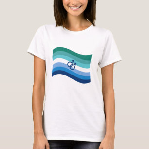 Homo Mannelijke Liefdes Trots Azure Golfvlag T-shirt