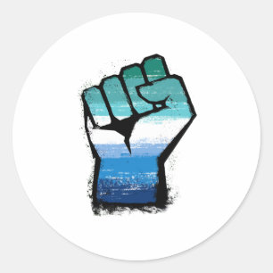 Homo mannelijke protestvuist ronde sticker