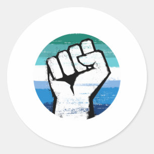 Homo Mannen Pride Vuist Cirkel Print Ronde Sticker