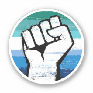Homo Mannen Pride Vuist Cirkel Print Sticker