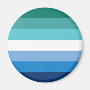 Homo Mannen Regenboogvlag (Azurblauw) Magneet