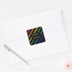 Homo mannen trouwen elegant regenboog vierkante sticker
