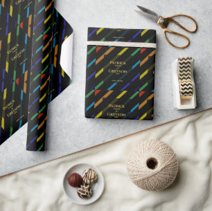 Homo mannen trouwen elegante regenboog cadeaupapier