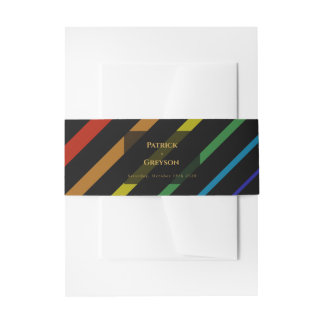 Homo mannen trouwen elegante regenboog uitnodigingen wikkel
