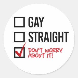 Homo of hetero? Maak je geen zorgen Ronde Sticker