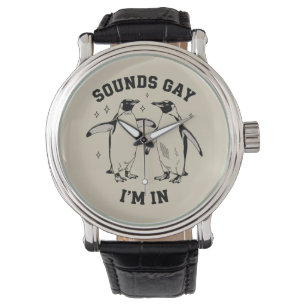 Homo Pinguïn Geluiden Homo Ik Ben In Retro Queer L Horloge