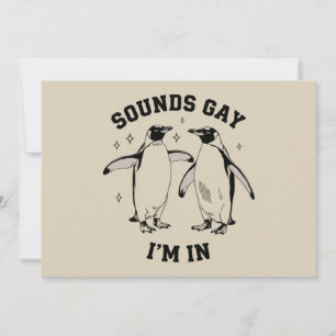 Homo Pinguïn Klinkt Als Homo Ik Ben In Retro Queer Kaart