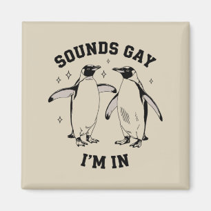 Homo Pinguïn Klinkt Als Homo Ik Ben In Retro Queer Magneet
