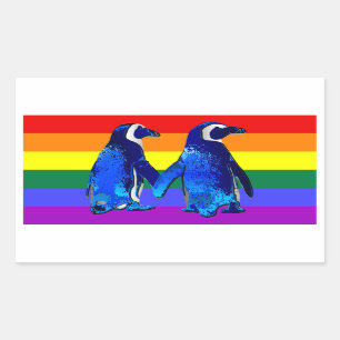 "Homo Pinguïn Paar" Rechthoekige Sticker