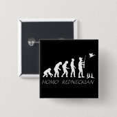 Homo Redneckian Button. Vierkante Button 5,1 Cm (Voorkant /achterkant)