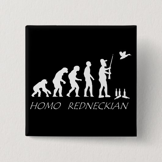 Homo Redneckian Button. Vierkante Button 5,1 Cm (Voorkant)
