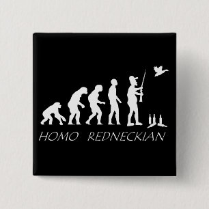 Homo Redneckian Button. Vierkante Button 5,1 Cm