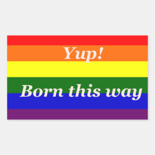 HOMO TROTS JA GEBOREN OP DEZE MANIER RECHTHOEKIGE STICKER