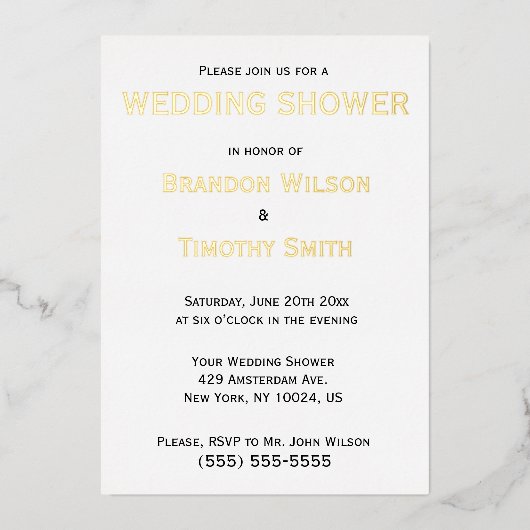 Homo trouwfeest uitnodigingen echte goud (Voorkant)