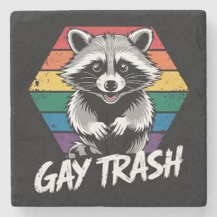 Homo Vuil Wasbeer LGBTQ Trots Vintage Stenen Onderzetter