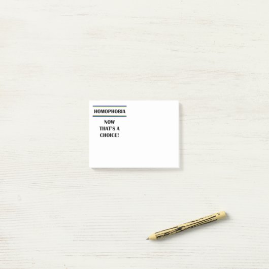 Homofobie. Dat is een keuze. Post-it® Notes (Op bureau)