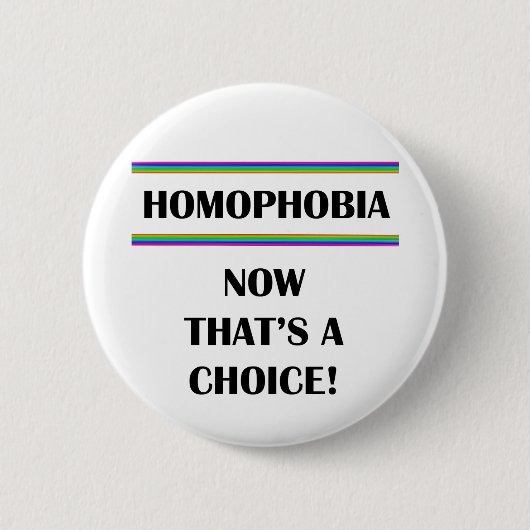 Homofobie...Dat is een keuze! Ronde Button 5,7 Cm (Voorkant)
