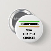 Homofobie...Dat is een keuze! Ronde Button 5,7 Cm (Voorkant /achterkant)