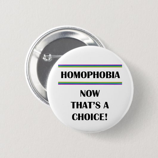 Homofobie...Dat is een keuze! Ronde Button 5,7 Cm (Voorkant /achterkant)