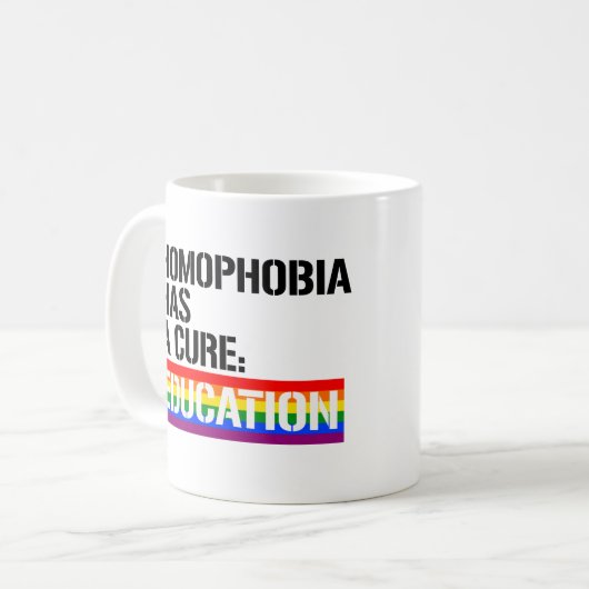 Homofobie heeft een remedie: Onderwijs Koffiemok (Voorkant links)