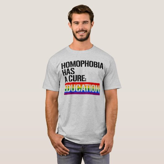 Homofobie heeft een remedie: Onderwijs T-shirt (Voorkant volledig)