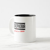 Homofobie is een keuze tweekleurige koffiemok (Voorkant links)