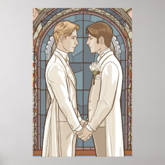 Homogene mannen op het altaar-poster poster