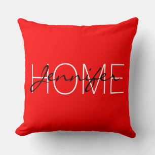 Homogram rode kleur kussen