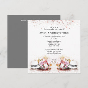 Homokoppel pet floral waterverf monogram kaart