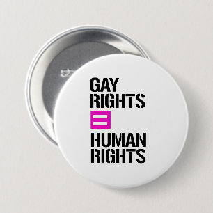 Homorechten gelijke mensenrechten ronde button 7,6 cm
