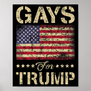 Homo's voor Trump sterren en strepen Amerikaanse v Poster