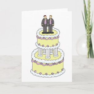 Homoseksueel mannelijk paar bruiloft gefeliciteerd kaart