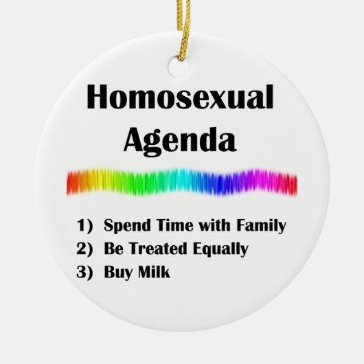 Homoseksuele agenda keramisch ornament (Voorkant)