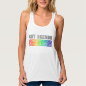 homoseksuele agenda | Rainbow Ombre Grappige Gay P Tanktop (Voorkant)