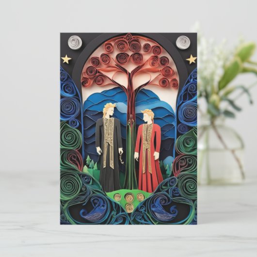 Homoseksuele bruiloft uitnodiging (Staand voorkant)