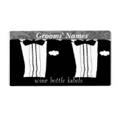 Homoseksuele Mannen Bruiloft Receptie wijnfles lab Etiket (Voorkant)