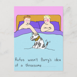 Homoseksuele trio cartooneske humor briefkaart