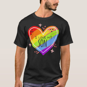 Homoseksuele zoon LGBTQ Ik hou van je trots Rainbo T-shirt