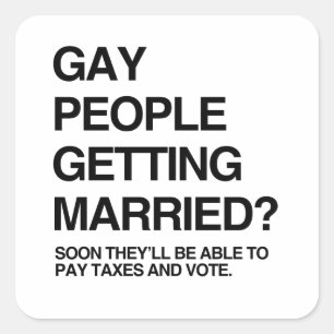 HOMOSEKSUELEN TROUWEN VIERKANTE STICKER