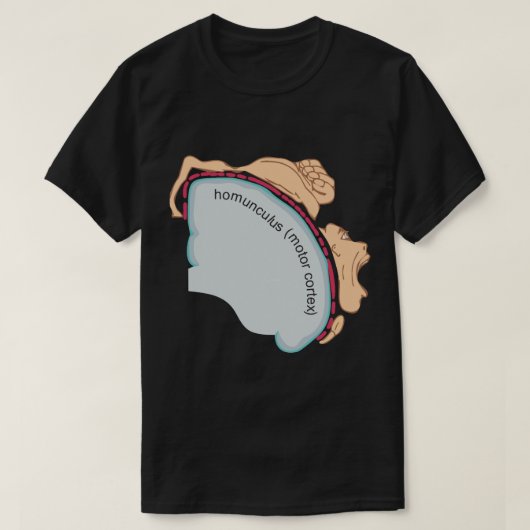 Homunculus (motorische cortex) t-shirt (Design voorkant)