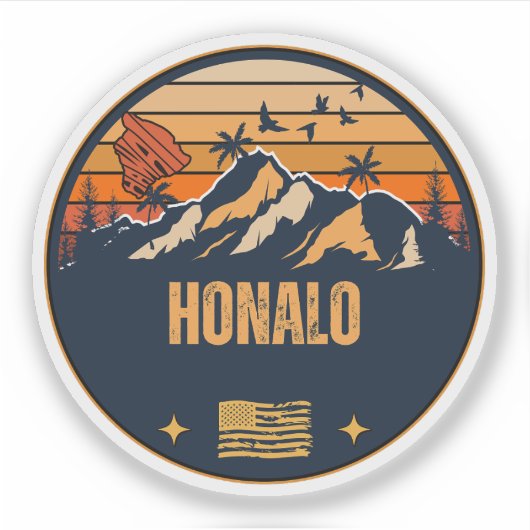 Honalo, Hawaï Sticker (Voorkant)